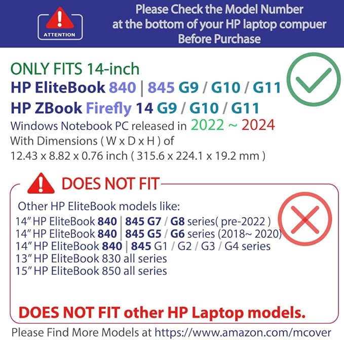 mCover Case Only Compatible for 2022~2024 14" HP EliteBook 840 (Intel CPU) | 845 (AMD CPU) | ZBook Firefly 14 G9 / G10 / G11 Series Windows PC (NOT Fitting Any Other HP Models) - Orange