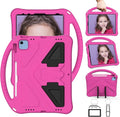 Shockproof Case for Apple iPad A16 11 Inch 2025 11th Gen/iPad 10th Generation 2025 10.9", with Shoulder Strap Soft EVA Handle Design Foldable Kickstand Kids Friendly Cover for Girls Boys, Rose