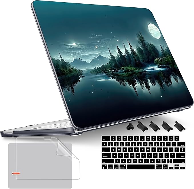 Tuiklol for 2026 MacBook Neo 13 Inch A18 Pro Chip Case, (Model A3404) Anti-Scratch Anti-Drop Slim Hard PC Shell Case with Shockproof Protective MacBook Neo Laptop Cover, Night Dark Forest