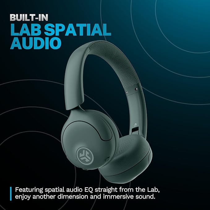 JLab, Go Lux ANC, On Ear Headphones, Hybrid Active Noise Cancelling, Bluetooth, Multipoint Connection, Sage