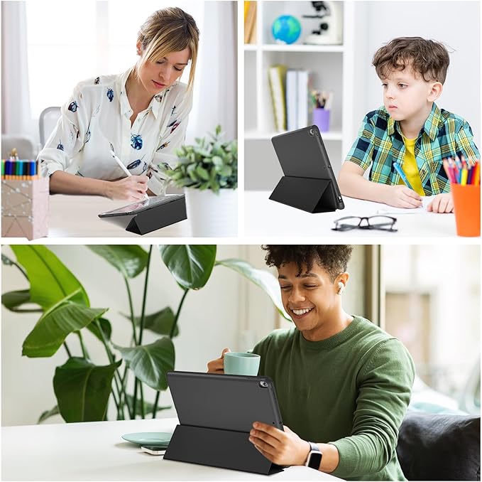ProCase Smart Case for 10.5” iPad Air 3rd Generation 2019 / iPad Pro 2017, Slim Stand Cover with Pencil Holder Soft TPU Back for Air 3 -Dark Black