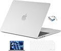 EooCoo Compatible with MacBook Air 13 inch Case M5 2026-2022 M4 M3 M2 Model A3449 A3240 A3113 A2681, Mac Air 13.6 inch Hard Shell & Keyboard Cover & Screen Film & Type-C, Dots Clear