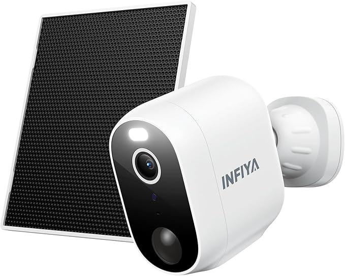 INFIYA 2K Outdoor Camera Wireless-Solar Camera Outdoor Wireless for Home Surveillance with AI Human Detection&Push Notifications, Color Night Vision, Easy Setup, 2.4GHz Wi-Fi, Works with Alexa, Z1 1P