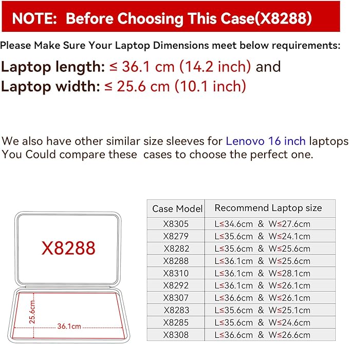 Smatree Hard EVA Protective Sleeve Case Compatible for 16 inch Lenovo IdeaPad Slim 3i Gen 8, ThinkPad P16 Gen 3, ThinkPad T16g Gen 3, Legion Slim 7 Gen 7, Yoga Pro 9i (X8288)