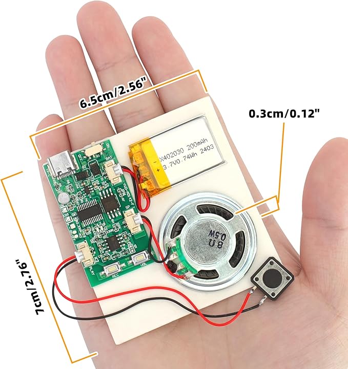 5PCS Programmable Sound Recorder Module - DIY Music Voice Recording Module Chip with Speaker, Can Recording 16 Minutes Sound Music for Personalized Greetings, Holiday Crafts Cards