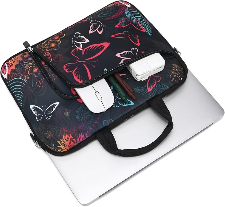 11.6 12 12.5 inch Two Pockets Laptop Sleeve Chromebook Case Ultrabook Case Notebook Tablet Case Neoprene Handle for Men Women