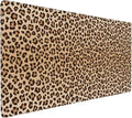 Leopard Print Mouse Pads XXL Extended Mousepad with Stitched Edges Cheetah Animal Skin Non-Slip Rubber Base Computer Keyboard Pad Desk Mat for Home Office Desk Decor, 35.4" X 15.7"