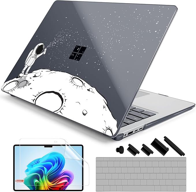DONGKE Case for Microsoft Surface Laptop (2024), Windows 11 Copilot+ PC, 13.8 Inch Touchscreen Display, Protective Plastic Hard Shell Case with Keyboard Cover & Screen Protector - Astronaut
