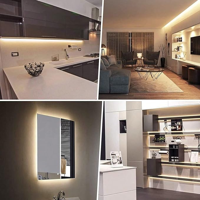 ZSLAIFU A 5V USB LED Light Strip, COB LED Strip Lights, White 5V LED Lights, Small LED Strip Light, TV Lights for TV Under Cabinet Kitchen Living Room Shelving or Displays (Warm 3.28ft)