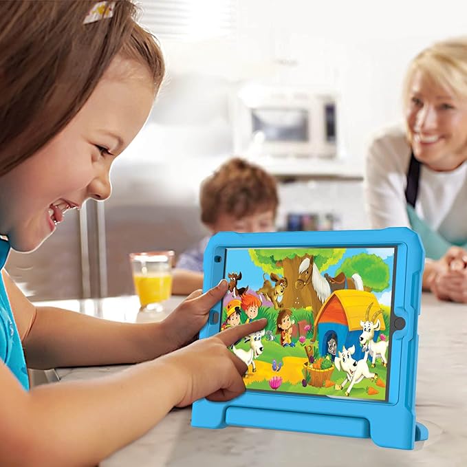 Kids Case for iPad 9th/8th/7th Generation 10.2 Inch 2021/2020/2019, Case for iPad Air 3rd Gen/Pro 10.5 Inch, Durable Shockproof Cover with Screen Protector for iPad 10.2 & 10.5, Blue