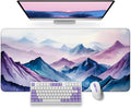 Large Mouse Pad for Desktop, Cute Desk Mat Pad Protector for Work & Gaming, Aesthetic Pretty Anti-Slip Laptop Blotter Cover for Office School Home Supplies, Distant Peaks, 31.5" x 11.8"
