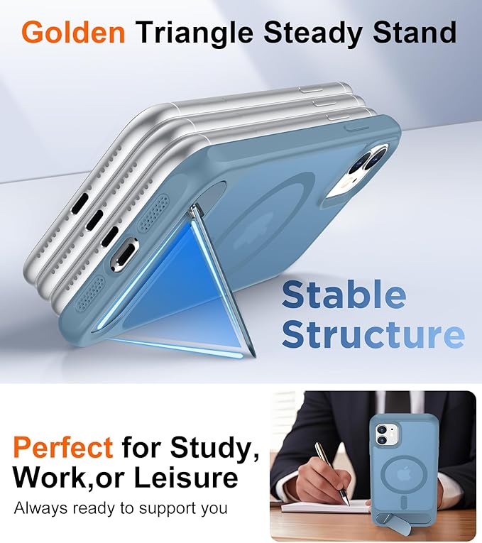 Magnetic Compatible with iPhone 11 Phone Case, [Built-in Invisible Kickstand][Compatible with MagSafe] [Military Grade Shockproof] Slim Translucent Matte Phone Case for iPhone 11 6.1"