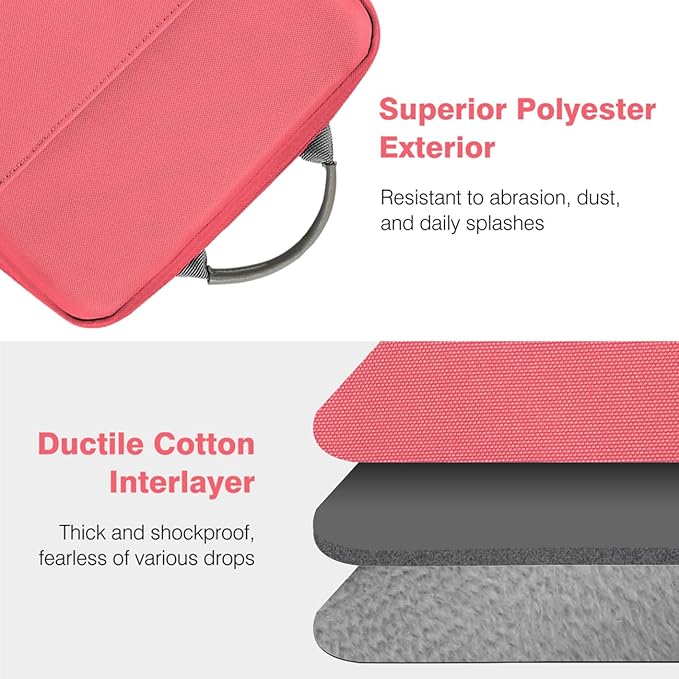 Dadanism 9-11 Inch Tablet Sleeve Bag Carrying Case with Shoulder Strap for iPad (A16) 11", iPad 10th Gen 10.9", iPad Air M4/Pro M5 11", iPad 9/8/7th 10.2", Galaxy Tab A11+ Plus 11", Watermelon Pink