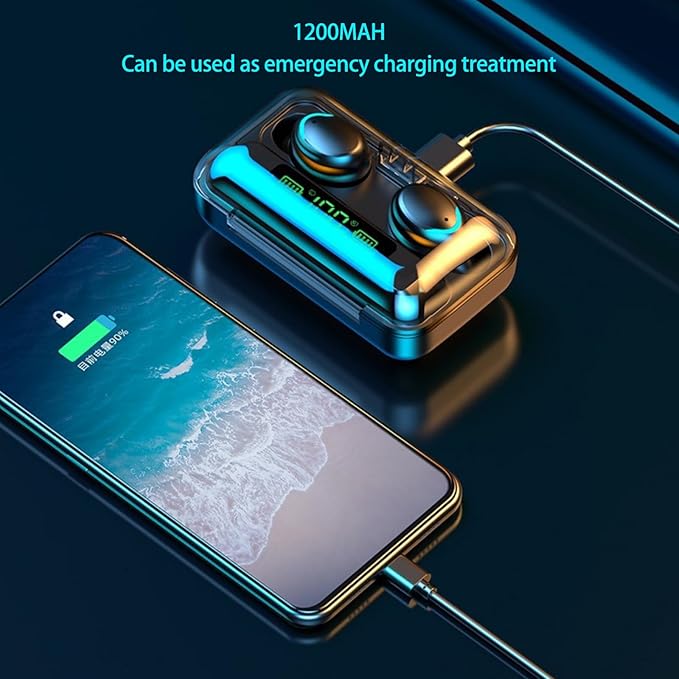 Wireless Earbuds, Bluetooth 5.3 Headphones, Touch Control Noise Cancellation, HiFi Stereo with LED Display Charging Case, Suitable for Fitness/Running/Work