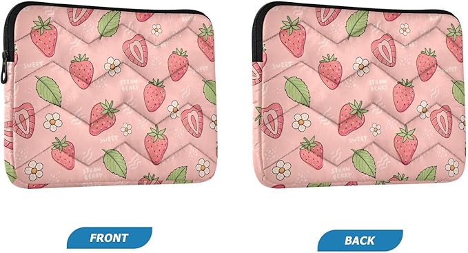 Strawberries Laptop Sleeve 13-14 Inch Waterproof Computer Bag for Women, Men - Cute Tablet Cover, A06D24018