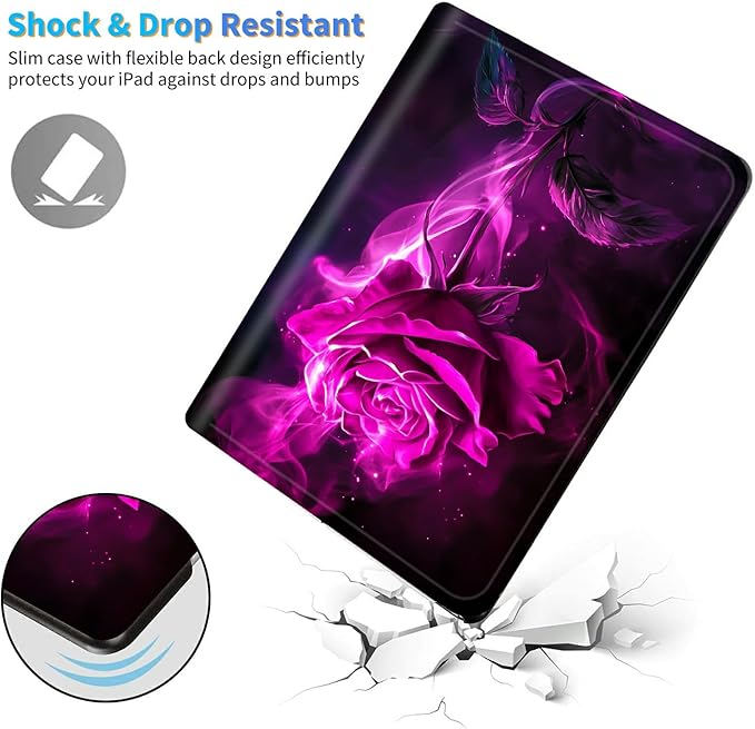 for Amazon Kindle Fire Max 11 (13th Generation, 2023 Release) 11" Tablet Case, Slim Kickstand Stand Leather Smart Cover with Auto Wake/Sleep, Rose Red Wolf