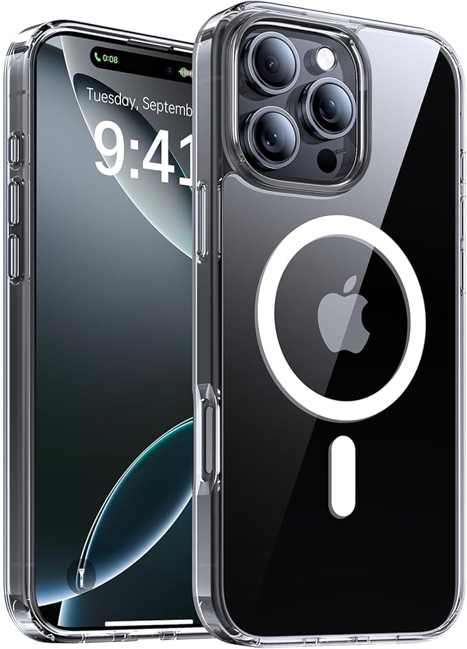Magnetic for iPhone 16 Pro Max Case[Compatible with MagSafe][Military-Grade Drop Protection][Anti-Yellowing]Shockproof Protective Translucent Matte Cover for iPhone 16 Pro Max Phone Case,Clear