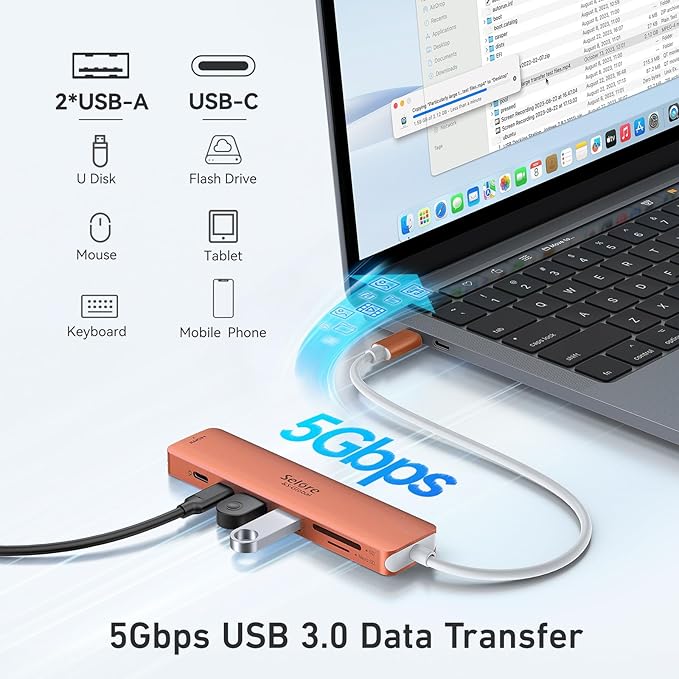 USB C Hub HDMI Adapter for MacBook Pro/Air, 7 in 1 USBC Dongle with HDMI, microSD/SD Card Reader, USB C Data Port,100W PD, and 2 USB 3.0 Compatible for MacBook Pro/Air, Dell XPS, Lenovo Thinkpad.