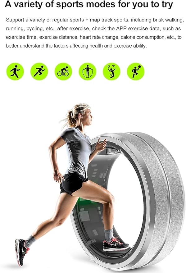 Yoidesu Smart Health Ring for Women & Men, IP68 Wearable Fitness Ring with Sleep Monitoring Step Counting Camera Control Heart Rate Body Temperature (8)