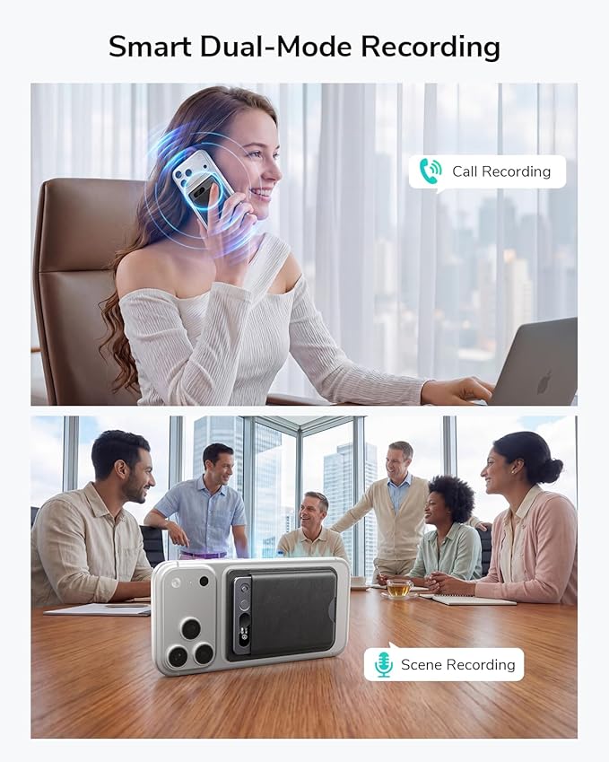 AI Voice Recorder,Unlimited Transcribe & Summarize,App Control,AI Note Taking Recording Device w/Case,Supports 152 Languages,Magnetic Voice Recorder for Calls,Meetings,Lectures,Interview,Gray