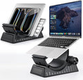 Laptop Stand for Desk, Height and Angle Adjustable, 2-in-1 Laptop Stand Vertical Laptop Stand with Innovative Half-Moon Shape, Heat Dissipation, Compatible with 13"-17.3" Laptops