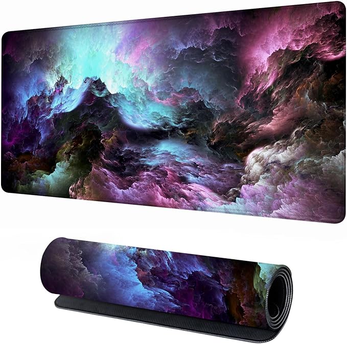 Extra Large Gaming Mouse Pad 31.5"x15.7"｜ Cosmic Colors-Themed XXL Keyboard Pad, Mouse Mat, Desk Pad, Non-Slip Rubber Base & Stitched Edges - Extended Mousepad for PC/Laptop/Office/Home Decor
