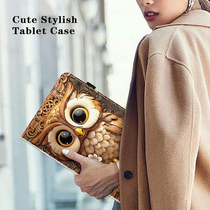 Case for iPad 11th Generation 11 Inch 2025 (A16)/ iPad 10th Generation 10.9 Inch 2022 Case,Slim Stand Smart PU Leather Protective Cover - Brown Owl