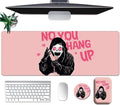 Large Mouse Pad Set, Desk Mat + Elbow Rest Pad + Coaster, Easy Typing Pain Relief, Ergonomic Arm Rest Pad with Memory Foam, Extended Desk Pad Anti-Slip Rubber Base for Office Home, Pink Ghostface
