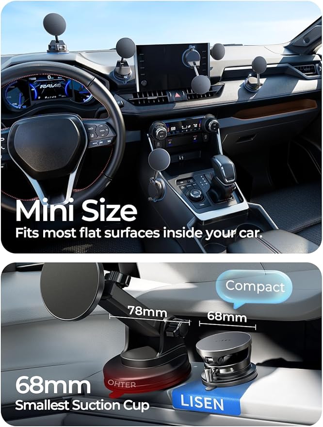 LISEN 15W Magsafe Car Mount Charger, Magnetic Wireless Car Charger, Suction Phone Mount, Vacuum Magnetic Phone Holder for Car Charger for iPhone 17 Pro Max 16 15 14 13 12, Samsung,Pixel, Gifts for Mom