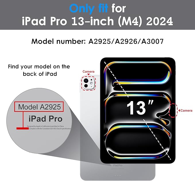 DTTO for iPad Pro 13 inch Case (M5/M4) 2025/2024, Premium Leather Business Folio Stand Cover with Pencil Holder - Auto Wake/Sleep & Multiple Viewing Angles, Built in Hand Strap & Pocket, Grey