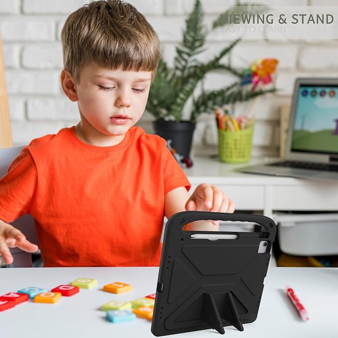 ATOOZ Kids Case for iPad air 13 inch 2024 2025 2026 (M2 M3 M4) / iPad Pro 13 inch (M4 M5), Cover with Shockproof Handle Stand for iPad Pro 13 7th /8th Gen 13" Tablet (Black)