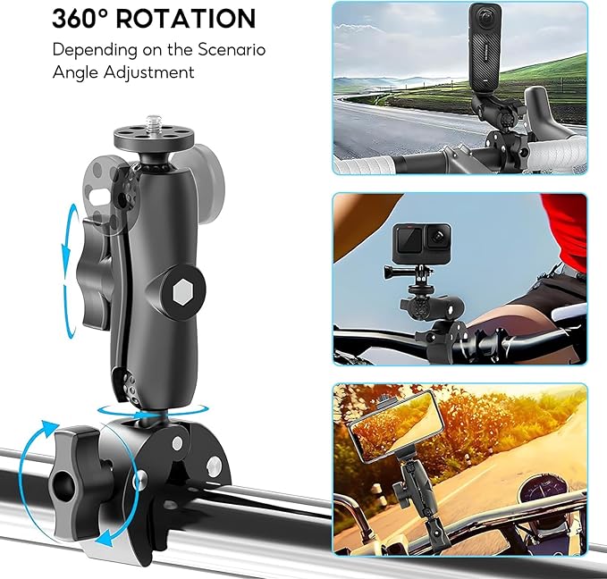 Reflex Camera 23 in 1 Motorcycle Action Camera Accessories Kit Compatible with GoPro Hero 13 and Hero 9-12, DJI Osmo Action 2, 3, 4, Pro 5, Insta360 Ace Pro/Ace Pro 2 Akaso and Other Sports Cameras
