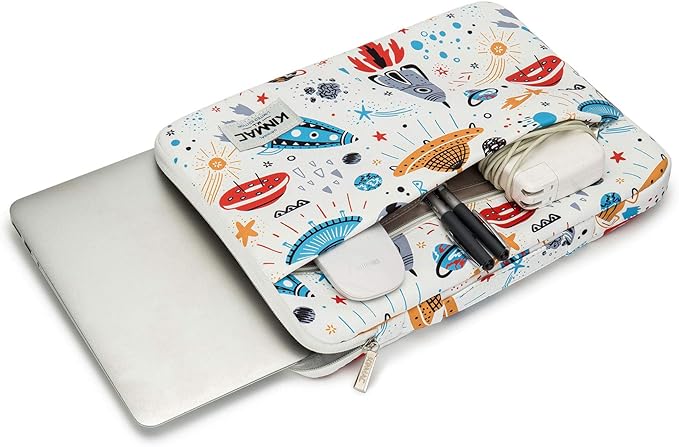 Kinmac 360° Protective Water Resistant Laptop Case Bag Sleeve with Handle for Surface Pro,MacBook Pro 13",MacBook 12",New MacBook Air 13" Retina,iPad pro 12.9 and 12 inch-13.3 inch Laptop (Spaceship)