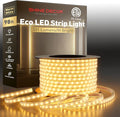 Shine Decor LED Strip Light Easy Connectable, 2800K Warm White Cold Resist Weatherproof Plug-in for Indoor Outdoor, 101 LM/FT Dimmable Bright Eco Rope Lighting 98FT, 120V Whole Set ETL Listed