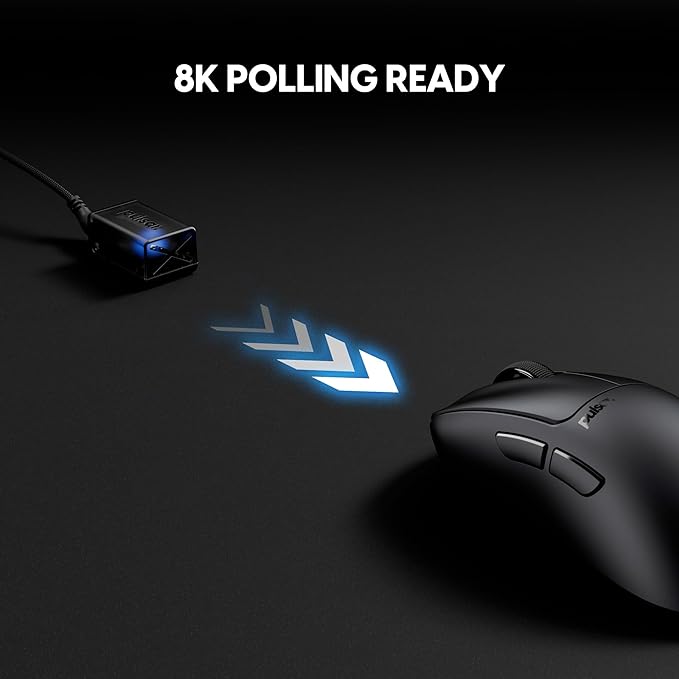 Pulsar Gaming Gears Xlite Crazylight Wireless Gaming Mouse, Ultra Lightweight 1.55 oz (44g), Optical Switch, 32000 DPI, 750 IPS, XS-1 Sensor, 8k Compatible (Medium, Jet Black)