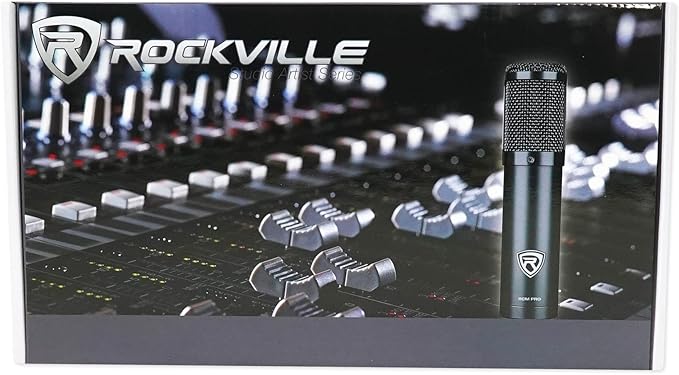 Rockville RCM PRO Professional Studio Condenser Microphone, Samsung Capacitors, Cardioid Pattern, Shock Mount Included, Large Diaphragm, for Vocals and Podcasting