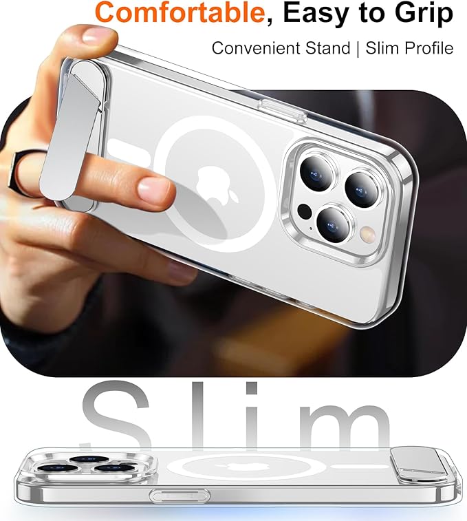 Magnetic Compatible with iPhone 15 Pro Case, [Built-in Invisible Kickstand][Compatible with MagSafe] [Military Grade Shockproof] Slim Thin Phone Case for iPhone 15 Pro 6.1"