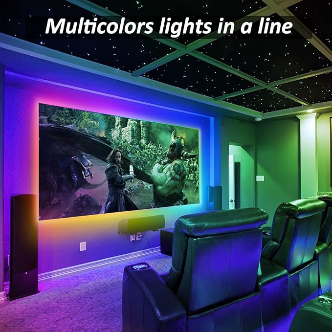 LED Strips Lights USB Powered Rainbow Chasing RGB LED Lights Strip LED TV Backlight Strip with 17-Key RF Remote Color Changing Strip Lights Waterproof IP65 LED Rope Lights LED Lights 2M 6.54FT