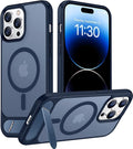 Magnetic Compatible with iPhone 14 Pro Max Case, [Built-in Invisible Kickstand][Compatible with MagSafe] [Military Grade Shockproof] Slim Translucent Matte Phone Case for iPhone 14 Pro Max 6.7"