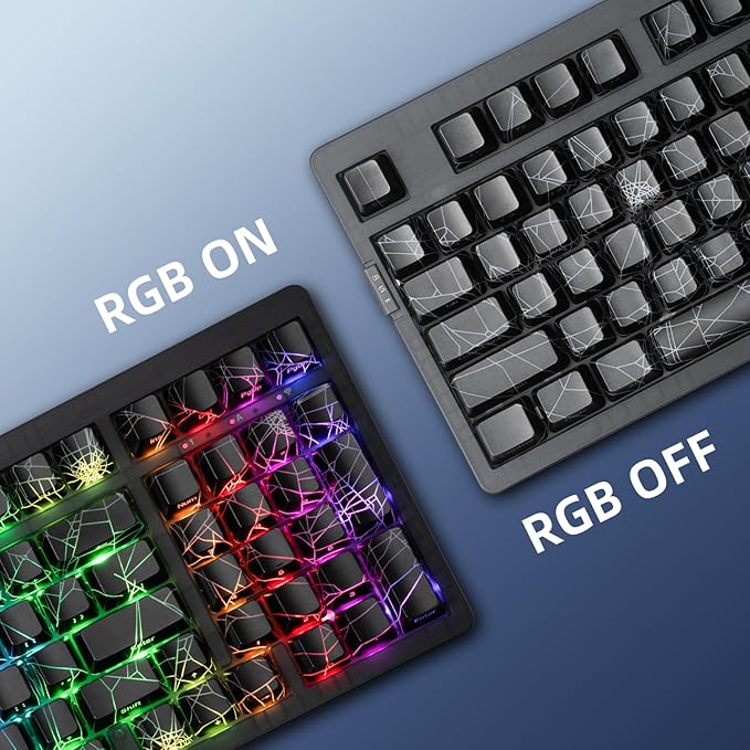 ZORNHER ZH980 Silent Mechanical Keyboard,95% Black Silent Gaming Keyboard with Number Pad,Shine Through Spider Web PC Keycaps,Keyboard Quiet Silent Switches