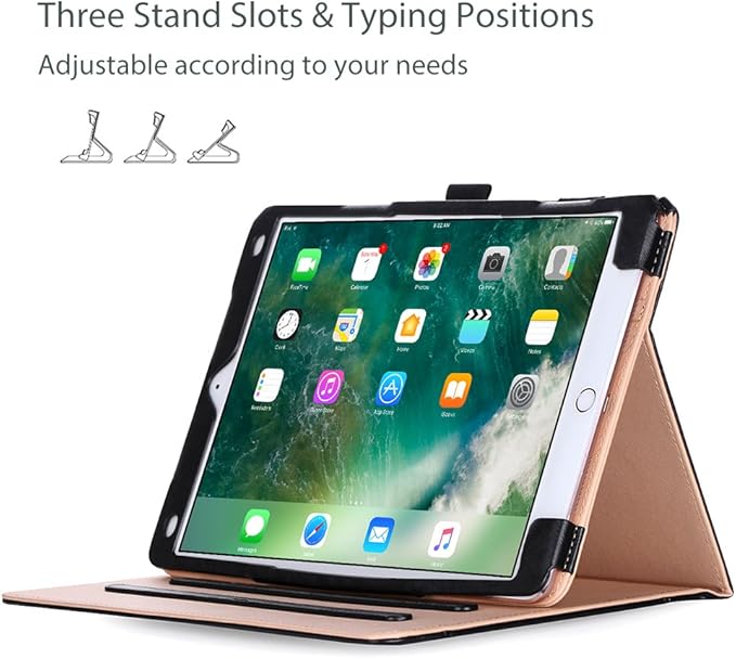 ProCase Case for iPad Air (3rd Gen) 10.5" 2019/iPad Pro 10.5" 2017, Vintage PU Leather Stand Folio Cover for iPad Air 3/iPad Pro 10.5-inch Multiple Viewing Angles with Pencil Holder -Black