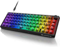 X83 Wired Gaming Keyboard with Volume Knob,60 Percent Mechanical Keyboard Gasket Mount RGB Backlit with Software,Mini Keyboards with 66 Keys Hot Swappable Red Switch,Translucent Black