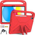 for iPad A16 Case 11th Generation 2025 11 Inch, iPad 10th Generation 10.9" 2022 Case, Kids Friendly Lighweight EVA Foam Shoulder Strap Shockproof Stand Cover for Girls Boys, Red