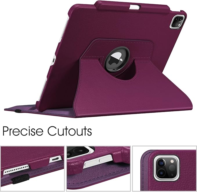 Fintie Rotating Case for iPad Pro 12.9-inch 6th Generation 2022-360 Degree Swiveling Protective Cover with Pencil Holder, Auto Sleep/Wake, Also Fit iPad Pro 12.9" 5th/4th/3rd Gen, Purple