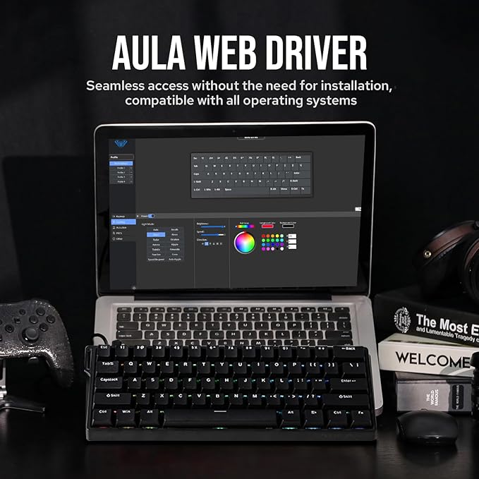 EPOMAKER Aula WIN60 HE 60% Wired Magnetic Keyboard with Adjustable Actuation, 8000 Hz Polling Rate, Hall Effect Switches, Hot-Swap, for FPS Games (Black)