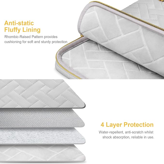 Lacdo Laptop Sleeve Case for 15 inch New MacBook Air M5/A3448 (2026), M4 A3241 2025, M3 A3114, M2 A2941 2024-2023, 15 inch MacBook Pro A1990 A1707 Computer Bag with Accessory Pocket, Space Gray