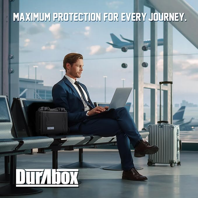 Durabox All Weather Hard Case 10 x 9 x 5” - TSA Approved Hard Shell Travel Case with Customizable Foam for Cameras, Lenses, Electronics and Other Gear