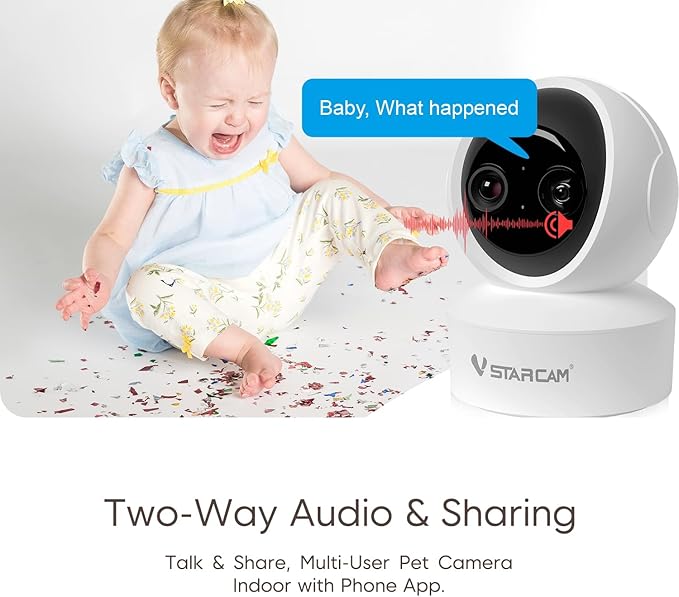 VSTARCAM Dual Lens Indoor Security Camera, 2K QHD with 10X Zomm, 360° Pan-Tilt 2.4GHz with Color Night Vision, Motion Detection, Real-time Alerts, 2-Way Audio, Cloud & SD Card Storage(up to 256GB)