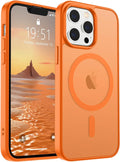 SUPFINE Magnetic for iPhone 13 Pro Max Case (Compatible with MagSafe) (Military Grade Drop Protection) Translucent Matte Shockproof Phone Cover,Starry Orange
