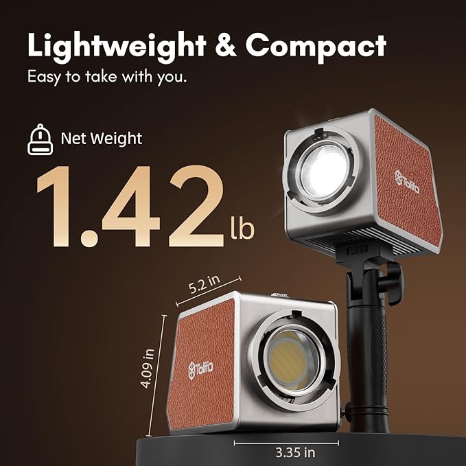 Tolifo 200W Bi-Color Handheld Spotlight Silent COB LED Video Light Kit, 2700K-6500K CRI97+/TLCI98+/12 Effects/APP Control, 360° Fill Lights for Photography/Studio/YouTube/TikTok/Live Streaming